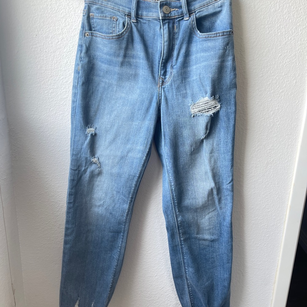 Express high rise cropped straight jeans
